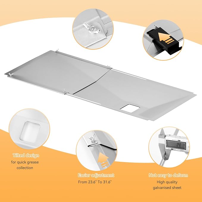 Adjustable Grease Tray with Catch Pan for Nexgrill 720-0888s 720-0888 720-0896, 3/4/5 Burner Gas Grill, Universal Drip Pan for Expert, Charbroil, Dynaglo, Kenmore, BHG, Grill Master Backyard Uniflame