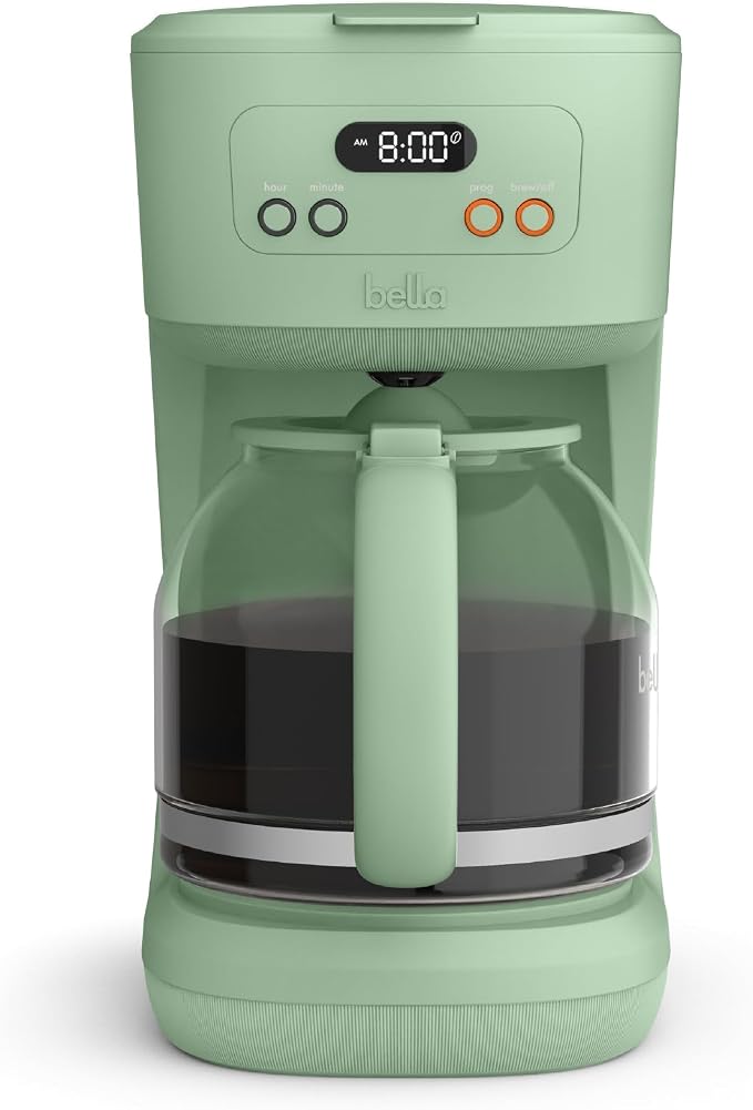 BREW 12-Cup Programmable Coffee Maker with No-Drip Glass Carafe, Seaglass
