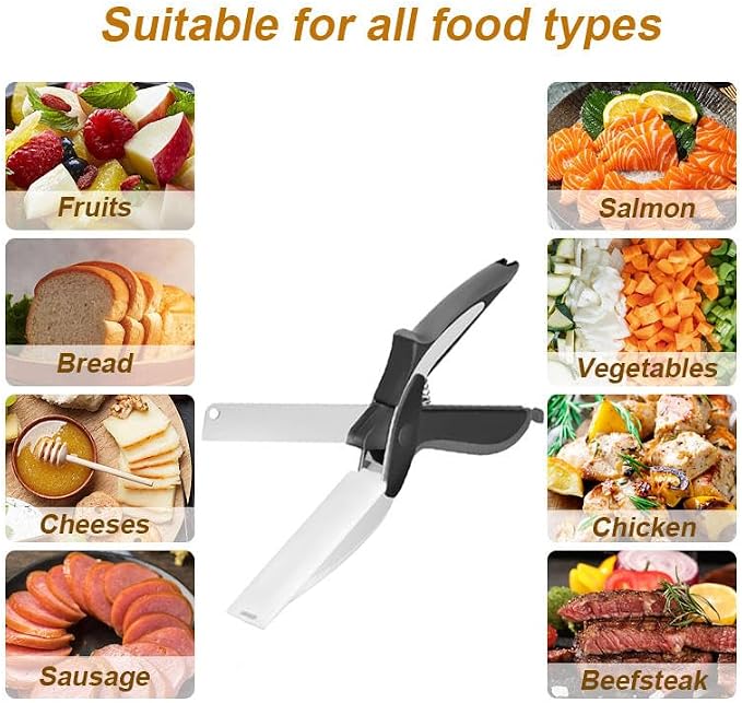 2 in 1 Kitchen Scissors for Food, Separable Stainless Steel Shears for Meat, Fruit & Vegetable
