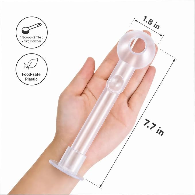 Coffee Scoop with Funnel for Ground Coffee, Protein Powder & Tea, for Reusable K Cup Refiller, 2TBSP Mess-Free, Funnel Design Prevents Spills (Translucent White, 1-Pack)