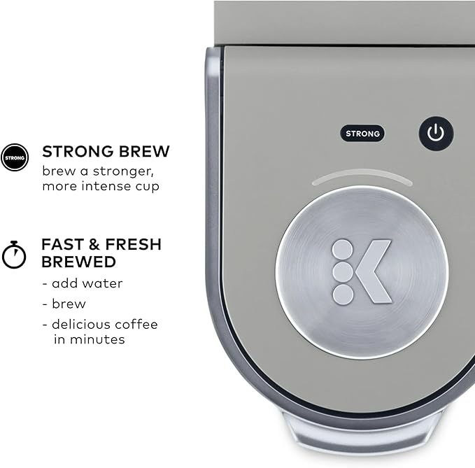 Keurig K-Mini Plus Single Serve K-Cup Pod Coffee Maker, with 6 to 12oz Brew Size,Gray (Renewed) | 6 to 12oz Brew Size