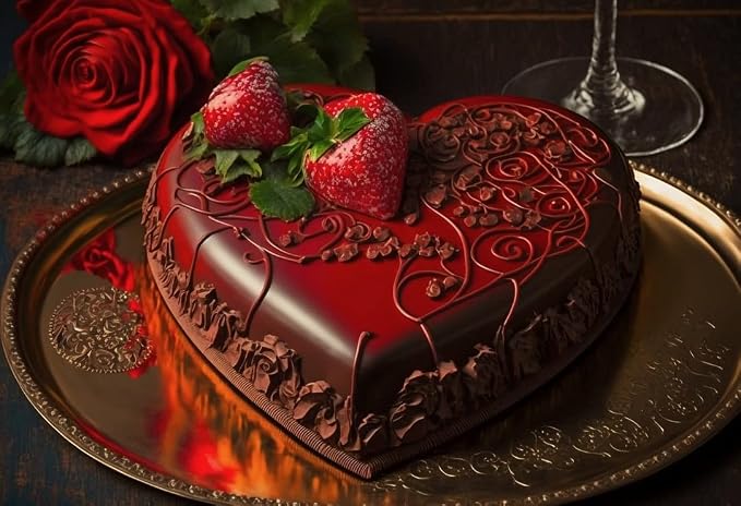 8 x 3 Inch Heart Shaped Cake Pan, Aluminum Heart Cake Tin, Baking Cake Pan for Wedding, Party, Family Occasions, Chocolate, Bread. (Heart, 8 x 3 Inch)