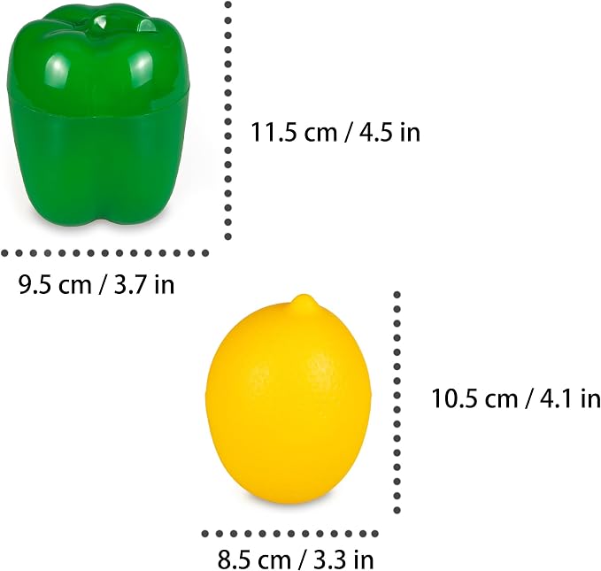 Vegetable and Fruit Storage Containers for Refrigerator, Green Pepper and Lemon Storage, Food Storage Containers with Lids, Pack of 2
