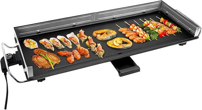 AEWHALE 35" Electric Nonstick Extra Large Griddle,2000W Teppanyaki Grill | Extra Wide,Detachable for Easy Cleaning,Adjustable Temperature to 420°F,BBQ,Breakfast & Family Parties,Indoor/Outdoor