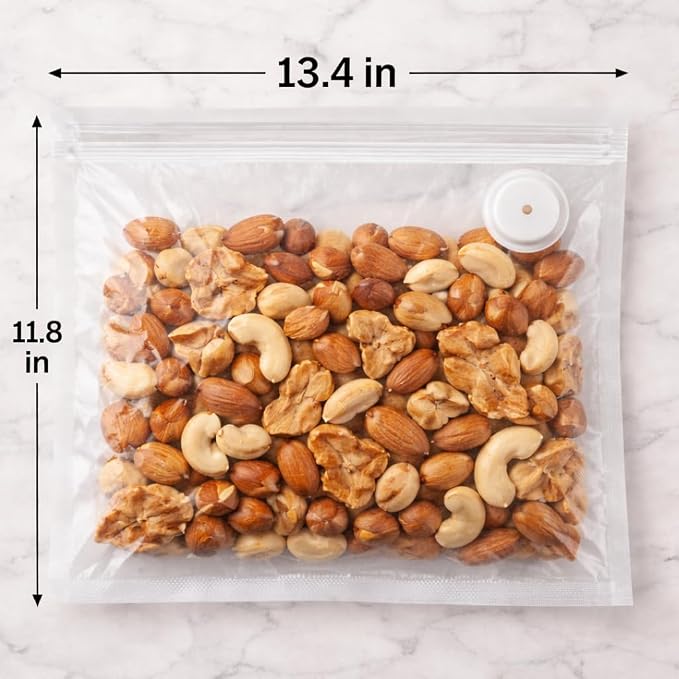 Vacuum Seal Bags,Bags for Compact Vacuum Sealer | Reusable Vacuum Sealer Bags,Small Vacuum Seal Bags (13.4 * 11.8inch) 20pcs.