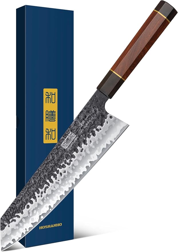 HOSHANHO 9 Inch Kiritsuke Chef Knife, Japanese Hand Forged Kitchen Knife | 9 Layers 10Cr15MoV High Carbon Steel Chef's Knives, Professional Cooking Knife with Ergonomic Rosewood Handle