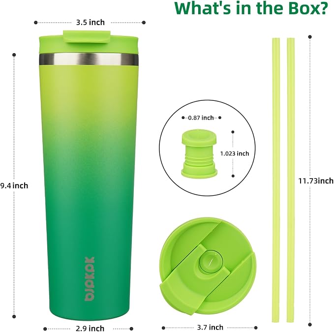 BJPKPK 30 oz Coffee Tumbler with Straw, Insulated Stainless Steel Cup | Double Wall Vacuum, Leak Proof Lid, Keeps Hot/Cold/Iced, BPA Free, Dishwasher Safe, Travel & Outdoor, Bamboo Grove
