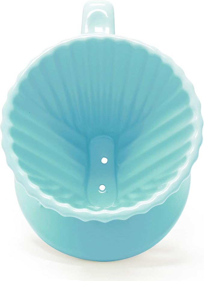 Chantal "Lotus ceramic pour over coffee dripper, 8 ounces (Aqua)