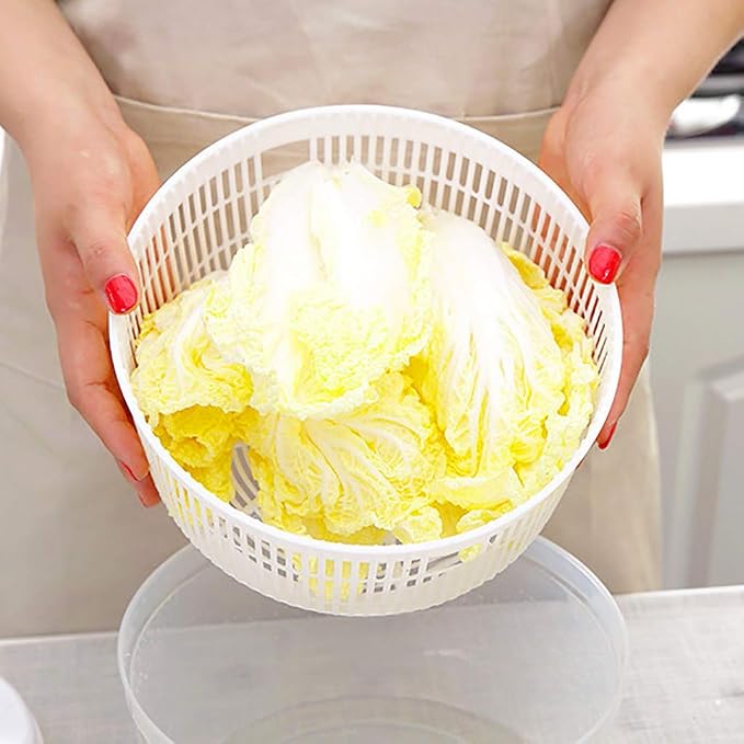 Large Manual Vegetables Washer Dryer Fruit and Vegetable Washing Machine | Safe Quick Fruit Washing Bowl with Strainer for Kitchen Gadgets Gifts for Men Women