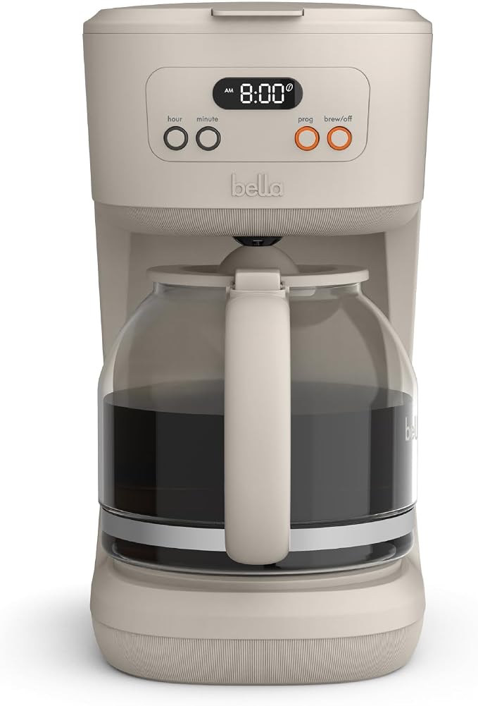 BREW 12-Cup Programmable Coffee Maker with No-Drip Glass Carafe, Oatmilk