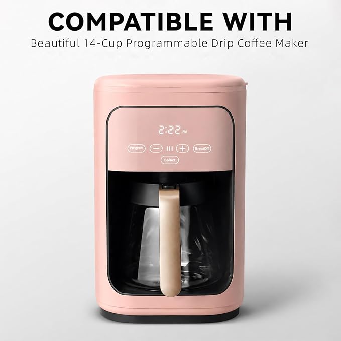 2 Pack Reusable Coffee Filters for Beautiful Drew Barrymore Coffee Maker | Food-Grade Material, Dishwasher-Safe, Eliminates Paper Waste, Saves Long-Term Costs, BPA-Free, Easy-Removal Handle Design