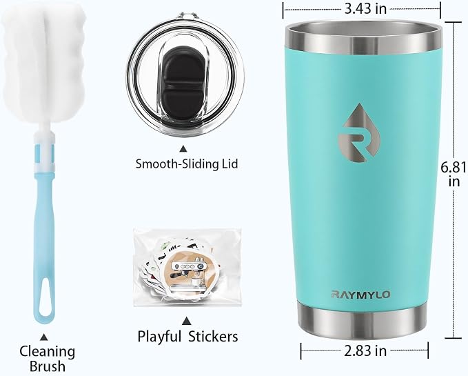 RAYMYLO Travel Coffee Tumbler, Insulated Travel Coffee Mug Cup, 20oz | Detachable Lid for Thoroughly Clean, Cup Holder Friendly for Outdoor, Double-Wall Vacuum Insulation, Spill Proof & BPA Free