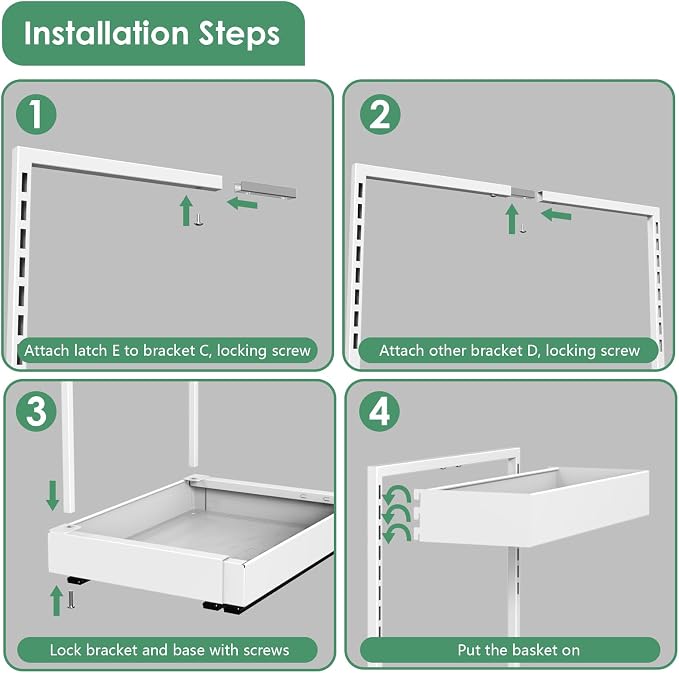 Expandable Under Sink Organizer with 6-Level Height Adjustment | Expandable Width, Pull-Out Cabinet Storage Rack with Quiet Sliding Rails for Kitchen, Bathroom, Laundry Room Cabinets, White