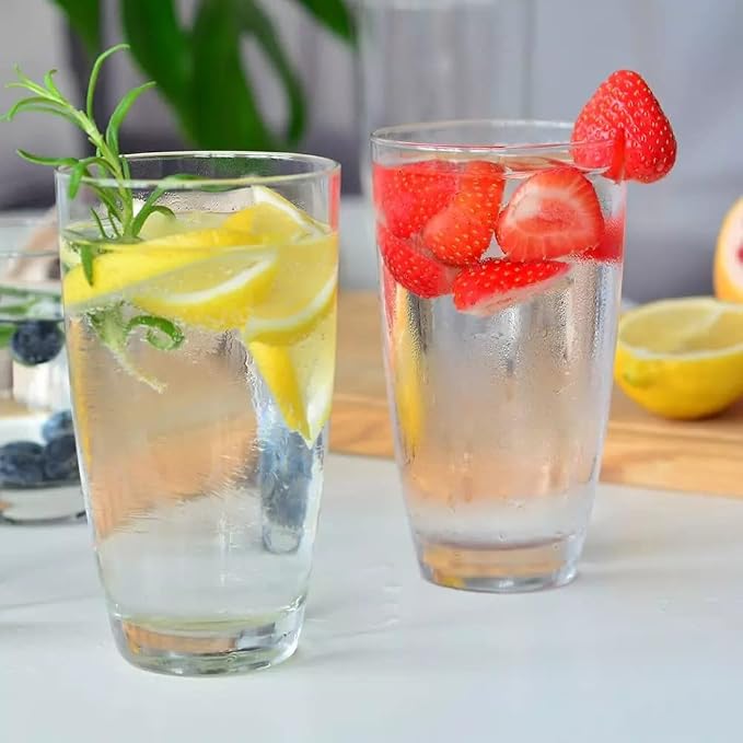 KROSNO Water Glasses Set of 6, 16.9 oz, Mixology Collection | Highball Drinking Glasses, Lead-Free Crystal Glassware, Juice Glasses, Water Glass Set, Dishwasher Safe, Made in Europe
