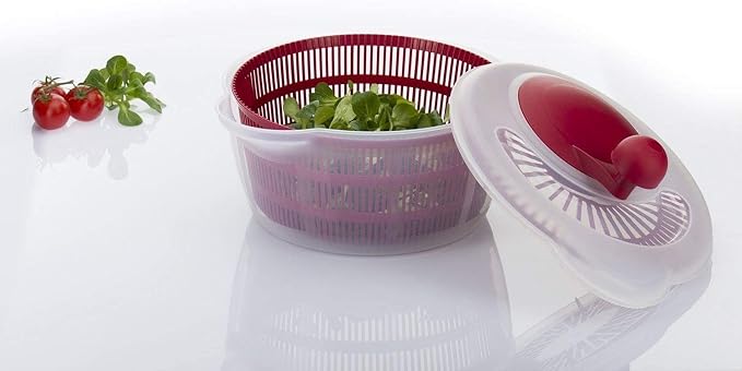 Westmark Germany Vegetable and Salad Spinner with Pouring Spout (Red/Clear)