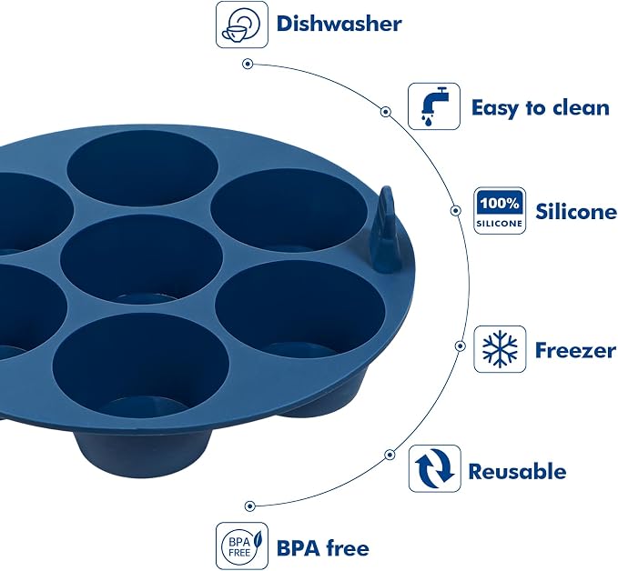 Webake 2PCS Silicone Air Fryer Muffin Pan for Baking Nonstick Egg Btes Silicone Mold BPA Free Muffin Tins Baking Cups