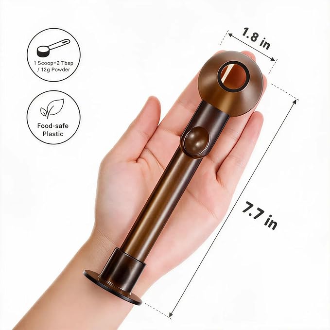 Coffee Scoop with Funnel for Ground Coffee, Protein Powder & Tea, 2 Tbsp | Mess-Free Scoop Funnel for Reusable K-Cup, Countertop Design for Home & Office, Handy Long Handle, Easy to Clean, 2-Pack