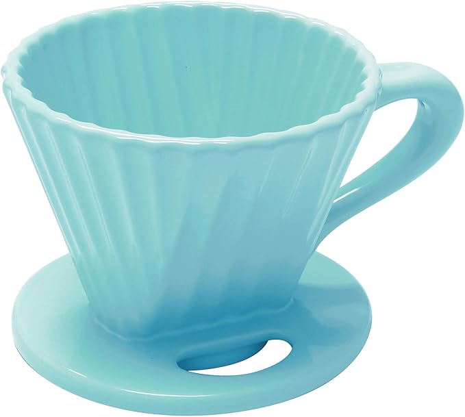 Chantal "Lotus ceramic pour over coffee dripper, 8 ounces (Aqua)