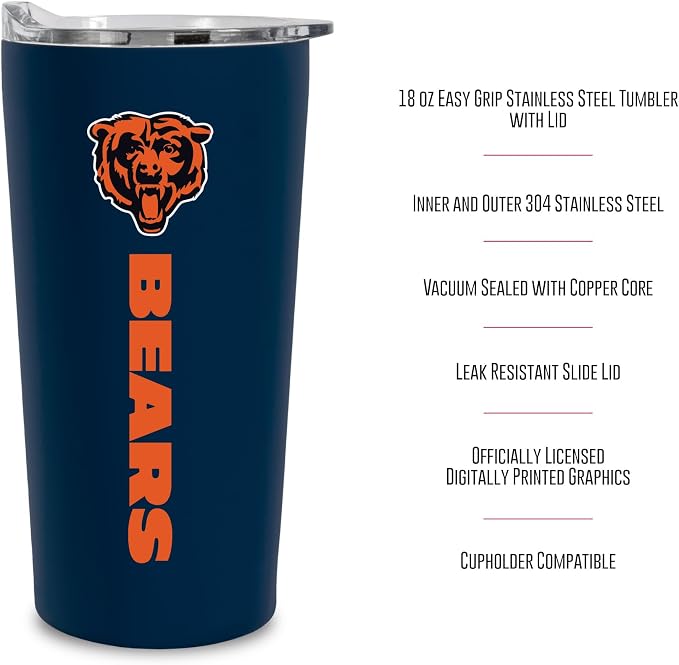 Rico Industries NFL Football Soft Touch, Easy Grip Tumbler