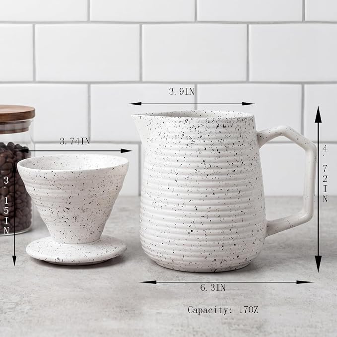 pour over coffee maker (White black dot)