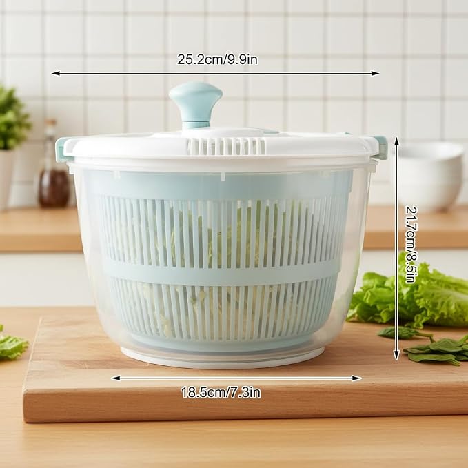 Salad Spinner Fruit Vegetable Wash: Fruit Washer Multifunctional Lettuce Spinner for Washing Spinning and Draining Greens 5 Qt