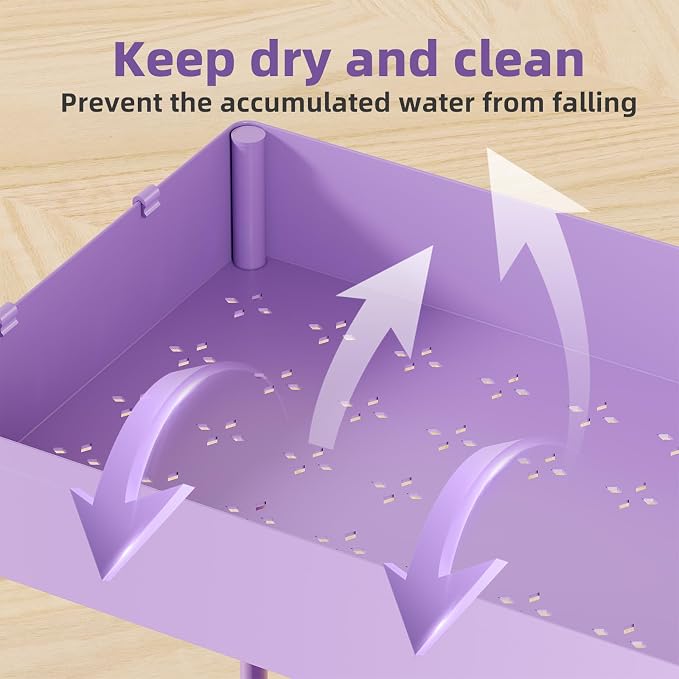 Simple Trending Under Sink Organizer 2 Pack, with Sliding Drawer, Purple | 2-Tier Multi-Use Under Shelf Organizer with Hooks, Sink Pull-Out Sliding Storage Cabinet for Kitchen Bathroom, Easy Assembly
