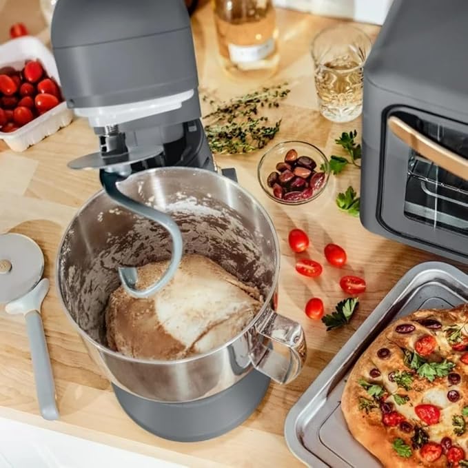 Wonderful Kitchen Stand Mixer 5.3 Qt Bowl, 12 Speeds Tilt-Head, Dough Hook Flat Beater Whisk for Baking Tasks Metal Build for Baking (Oyster Grey)