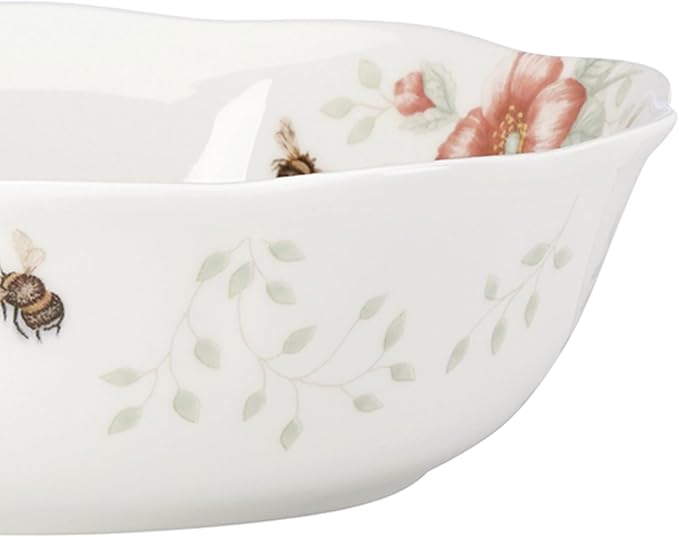 Lenox Butterfly Meadow Porcelain 4-Piece Soup Bowl Set for 4, 32oz | dishwasher safe | kitchen and dining essential | 32oz capacity, 7.75 inch diameter | 2.25 inch, gift for women