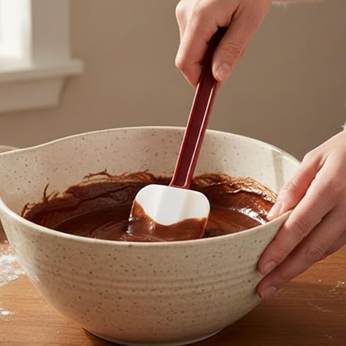 Soro Essentials- 14" Silicone Scraper Bowl Shape Heat Resistant up to 500°F- Raised Ridges Kitchen Scraper Silicone Spatula for Cooking Baking Mixing Frosting Kitchen Utensils
