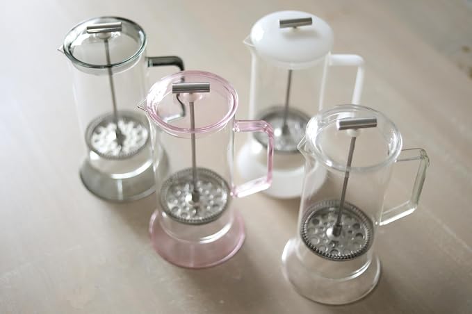 Teabloom Toulouse Borosilicate Glass Tea Press and Coffee Maker with No Plastic, 24-Ounce (700 mL) - Dawn Rose