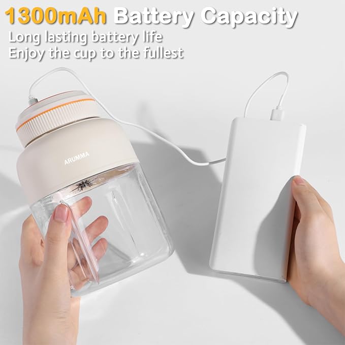 Portable Smoothie Blender for Smoothies & Shakes 46oz 1400ML USB Charging Cordless Powerful Blades Blending Portable Juice Cup Blender for Small Ice Fruit Vegetable Crush Kitchen Gym Outdoor