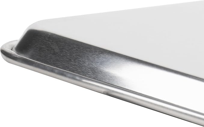 Winco 16" x 22" 2/3 Size Aluminum Sheet Pan | Large flat baking surface, Closed bead resists corrosion, Great for Cooking, Food Preparation and Restaurant Kitchens