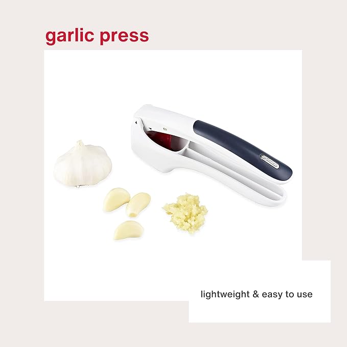 Zyliss Garlic Peeler & Easy Clean Garlic Press - Silicone Garlic Peeler Tube and Garlic Crusher for your Kitchen Accessories - 2 Piece