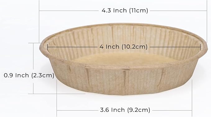 Bake Choice 200pcs Paper Mini Tart Pans, 4 Inch Mini Pie Tins, Disposable | Non-stick, Unbleached, Mini Quiche Pans,Oven safe, Microwave safe, Freezer Safe, Shallow Bakeware Cups