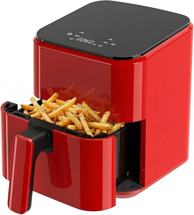DUMOS 3 Qt Air Fryer, Compact Digital Airfryer with Auto Shut-Off, Fast Cooking for Quick Easy Meals, Space Saving Mini Air Fryer for Small Kitchens, Apartments & Singles