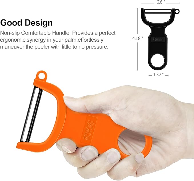 Original Vegetable Fruit Peeler Carbon Steel Blade 3 Pack Orange/Blue/Yellow…