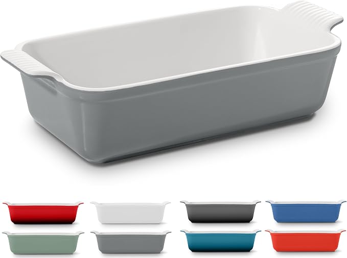 Signature Stoneware Loaf Pan | Non-Stick for Perfect Baking and Bread Making | 1lb Loaf Pan [Modern Grey]