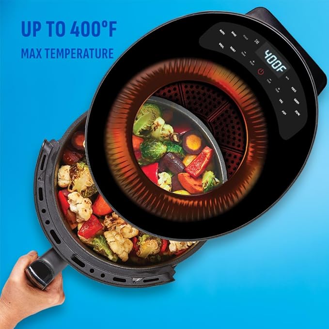 PowerXL LUMINEX 5.3QT Air Fryer with View Window | 5.3QT air fryer with radiant heat, 13 presets, skylight window and no-preheat cooking.