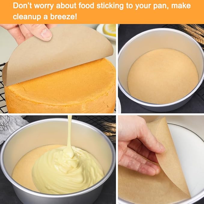 BYKITCHEN 10 Inch Parchment Paper Rounds for Baking, Non Stick Pre-cut Parchment Sheets for Tortilla Press, Quesadilla Maker, Pizza Pan, Cake Pan, Springform Pan and More(Set of 100)