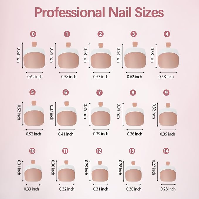 Misssix Press on Toenails Short, 216pcs French Tip Toe Nails Square in Box | Soft Gel False Toenail, Acrylic Soak off Fake Toe Nails for Women Nail Art DIY 15 Sizes
