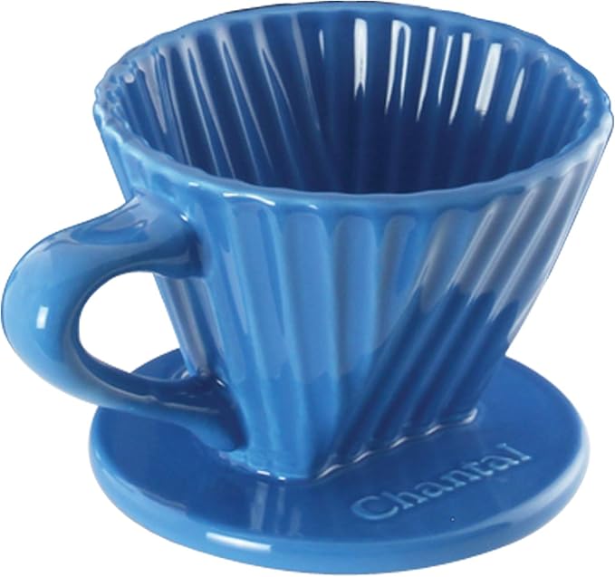 Chantal "Lotus ceramic pour over coffee dripper, 8 ounces (Blue Cove)