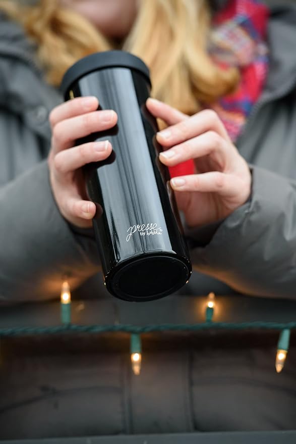 bobble French Coffee Press Triple Wall Insulated Travel Mug 14 oz Black | Yes