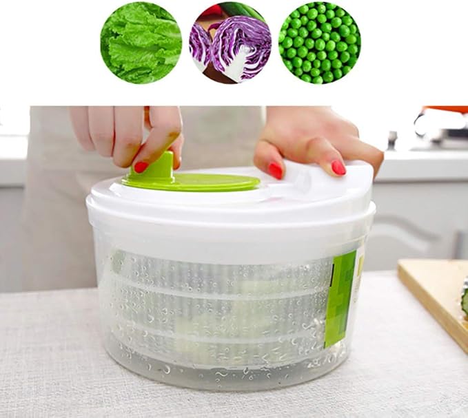 Large Manual Vegetables Washer Dryer Fruit and Vegetable Washing Machine | Safe Quick Fruit Washing Bowl with Strainer for Kitchen Gadgets Gifts for Men Women
