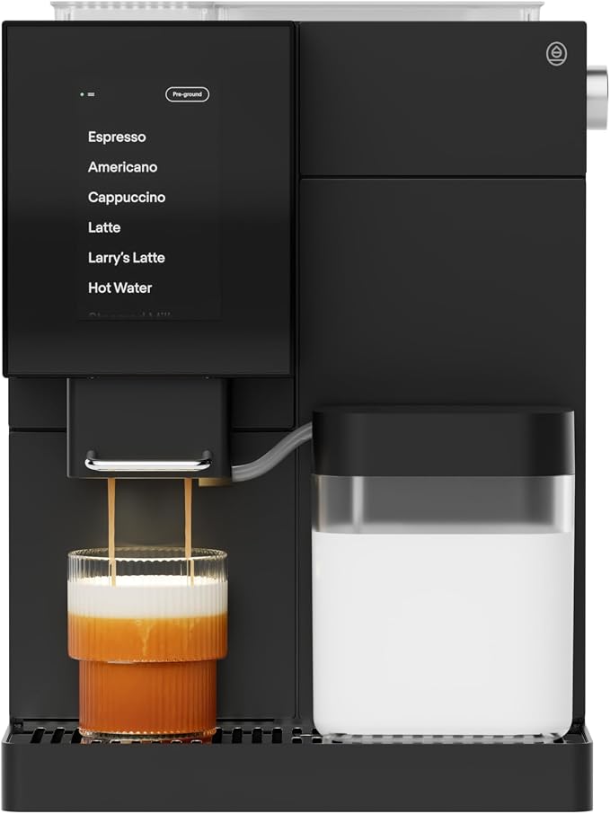 Terra Kaffe TK-02 Super Automatic Espresso Machine - Black | App-enabled coffee machine, auto wake & sleep, roaster-approved espresso settings, cappuccino machines for home