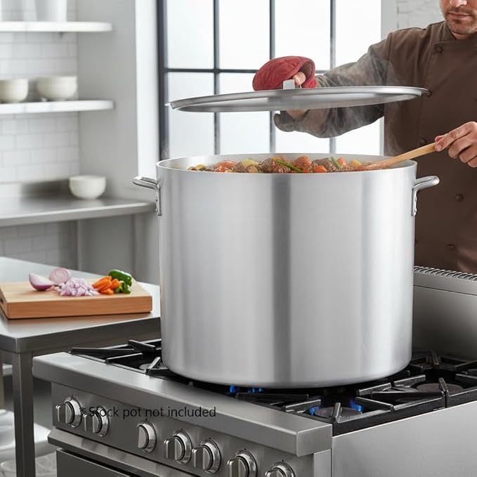 TrueCraftware-160 qt Aluminum Stock Pot Lid 24-7/8" x 1-1/4"-Cookware Cover for Sauce Pots Stockpots Simmering Pots