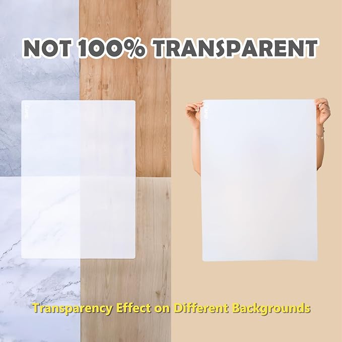 Extra Large Silicone Mat Kitchen Counter Heat Resistant Table Mat 36" x 24" | Place Mats Countertop Protector, Thick Placemats Silicone Mats for Kitchen Counter Dining Table Mat, White Translucent, Sapid