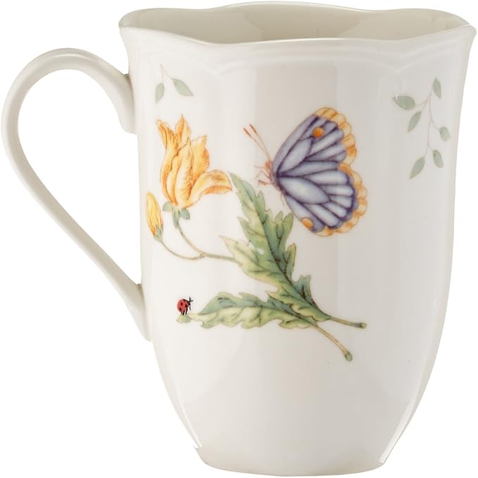 Lenox Butterfly Meadow Porcelain 18-Piece Dinnerware Set for 6 | ceramic, dishwasher safe, microwave safe | plates and bowls sets for kitchen and dining | 10.75 inch plate