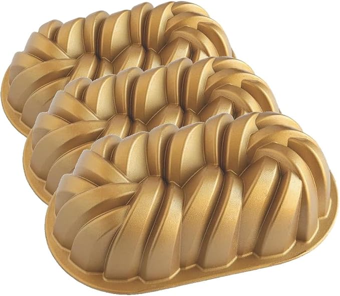 Nordic Ware Braided Loaf, 6 Cup, Gold (Pack of 3)