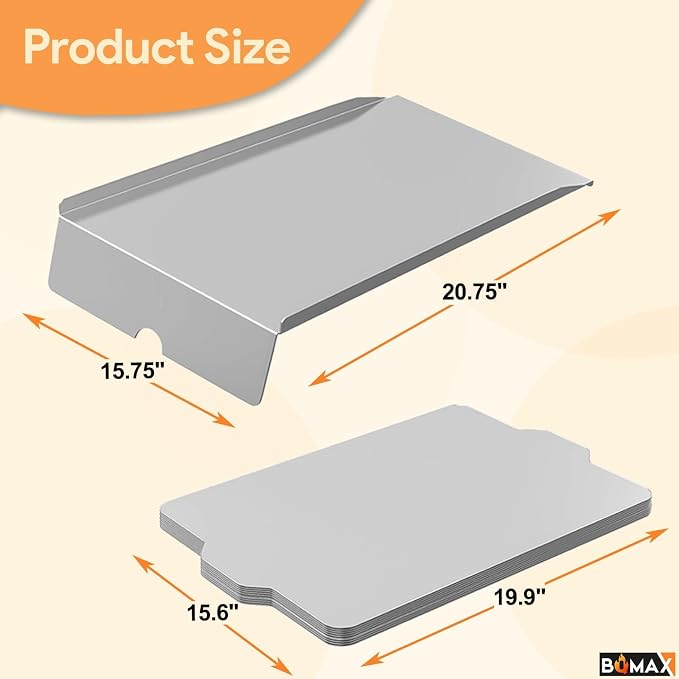BQMAX Drip Pan Heat Baffle with 6 Pack Drip Tray Liners Replacement Parts for Traeger Pro 22 Series Pellet Smoker Grills, Lil Tex Elite 22, Lil Tex, Lil Tex Elite, Traeger BAC012, BCA070, BAC507