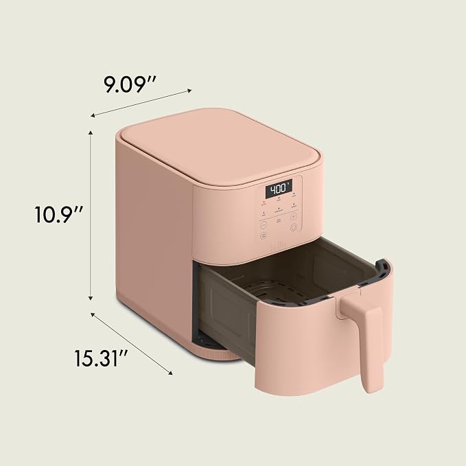 bella Fits-Anywhere™ 6qt Slim Air Fryer with Non-Toxic Coating, Blossom